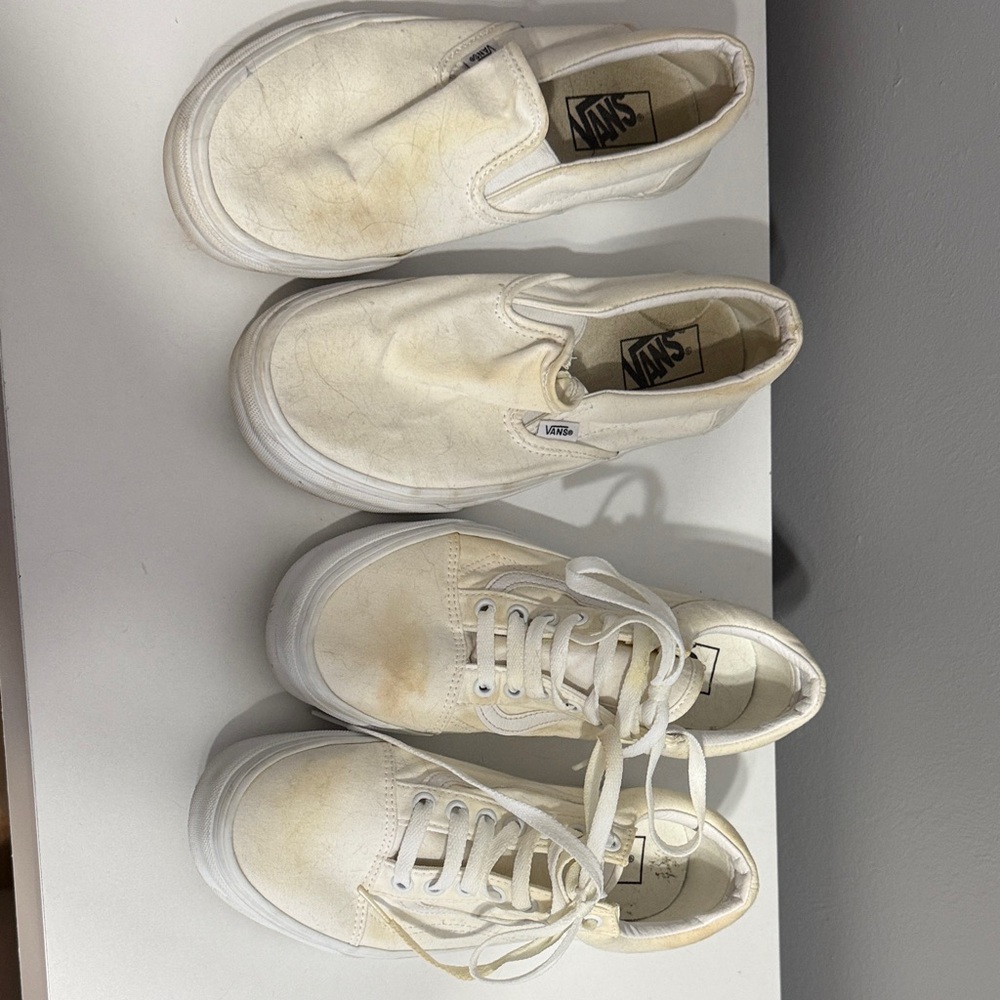 Vans Off-White Slip-On and Lace-Up Shoes for Tie- Dying READ DESCRIPTION